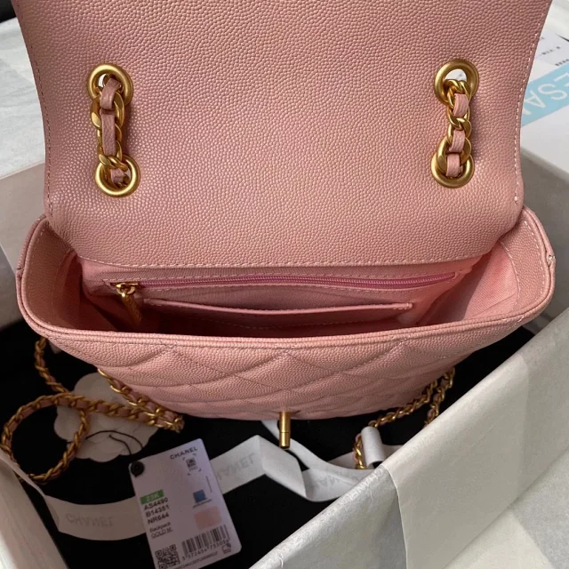 CHANEL 23K Camellia Caviar Backpack