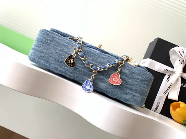 CHANEL Limited Edition Badge Denim Vintage Bag