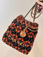 CHANEL 23B Leather weaving Mini 22 Bag