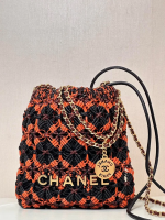 CHANEL 23B Leather weaving Mini 22 Bag