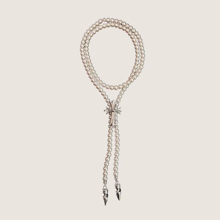 CHROMEHEARTS x Mikimoto pearl necklace