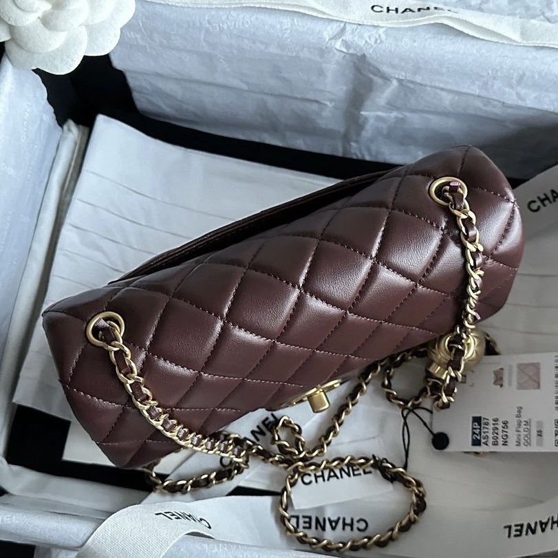 CHANEL Classic Flap CF with Gold Ball Charm - 20cm