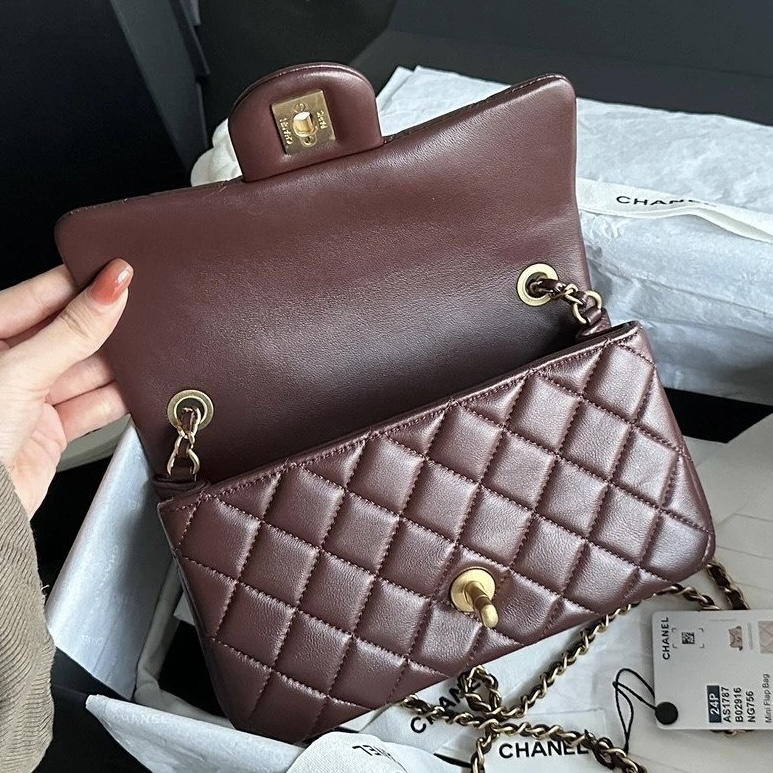 CHANEL Classic Flap CF with Gold Ball Charm - 20cm