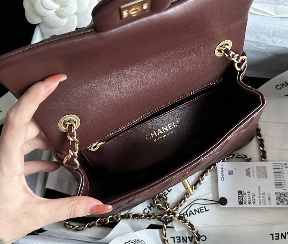 CHANEL Classic Flap CF with Gold Ball Charm - 20cm