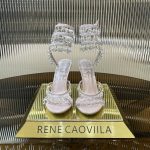RENE  CAOVILLA Chandelier crystal-embellished leather sandals