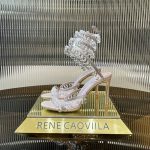 RENE  CAOVILLA Chandelier crystal-embellished leather sandals