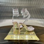 RENE  CAOVILLA Chandelier crystal-embellished leather sandals