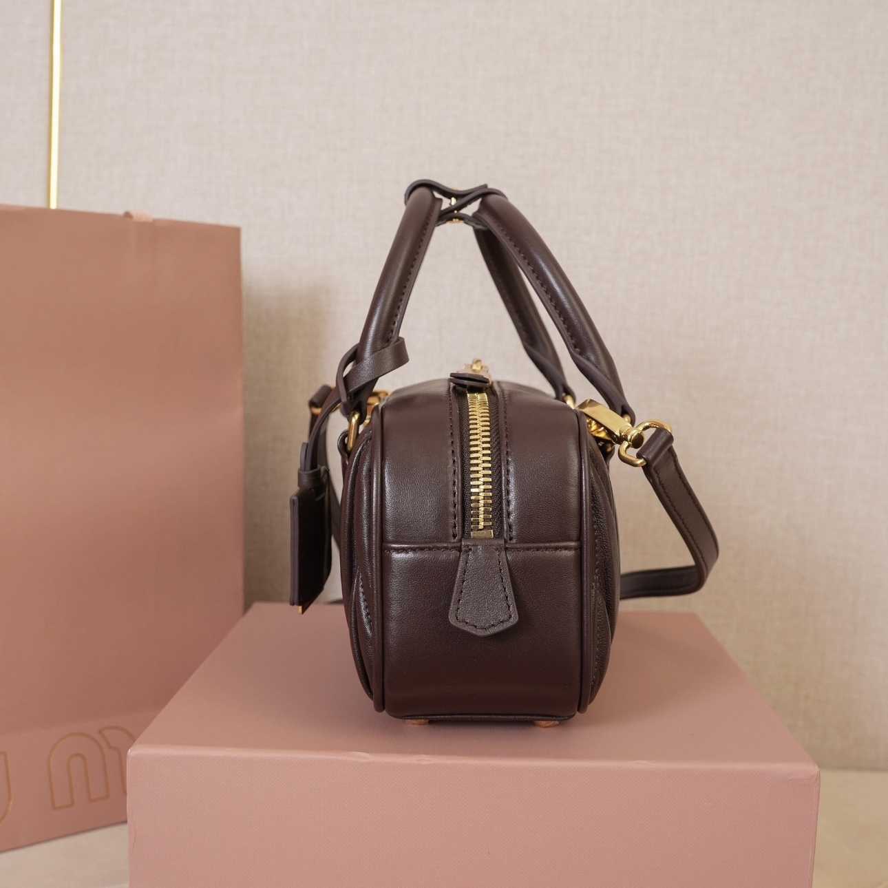 MIUMIU Arcadie matelassé nappa leather bag - 22cm