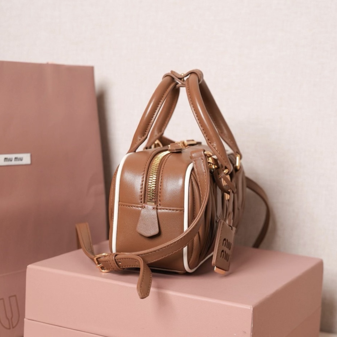 MIUMIU Arcadie matelassé nappa leather bag