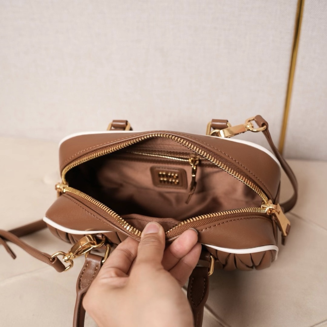 MIUMIU Arcadie matelassé nappa leather bag