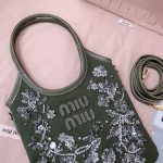 MIUMIU IVY embroidered gabardine bag