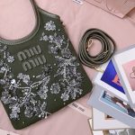 MIUMIU IVY embroidered gabardine bag