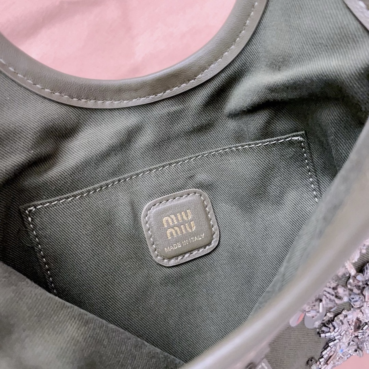 MIUMIU IVY embroidered gabardine bag