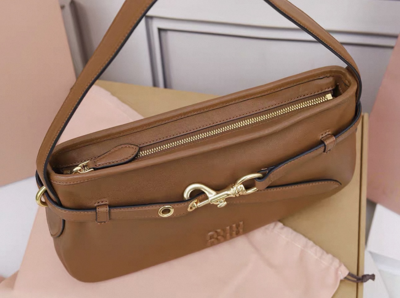 MIUMIU Aventure Napa Soft Leather Bag