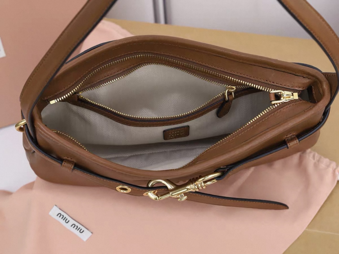 MIUMIU Aventure Napa Soft Leather Bag