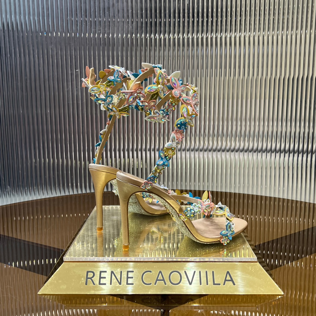 Rene Caovilla Eden crystal-embellished satin sandals
