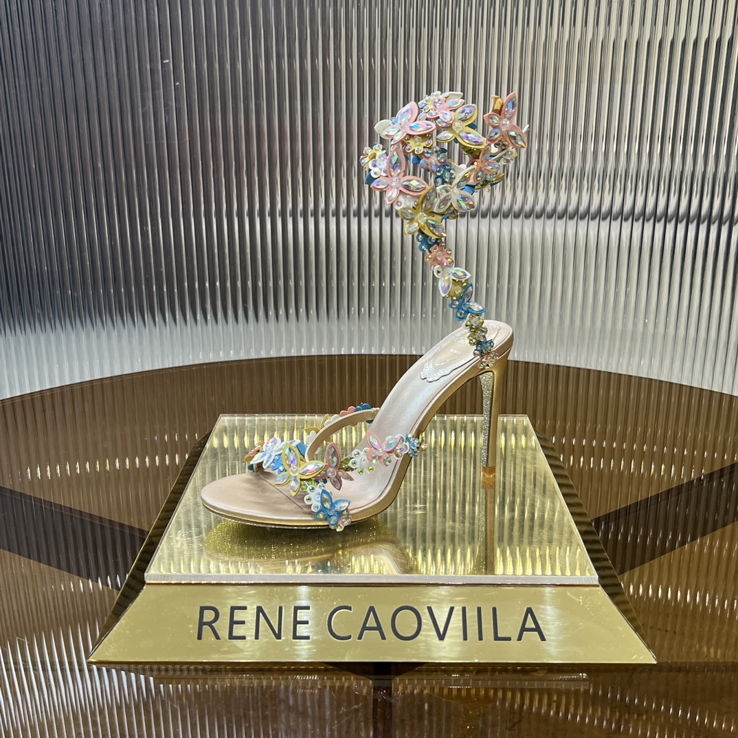 Rene Caovilla Eden crystal-embellished satin sandals
