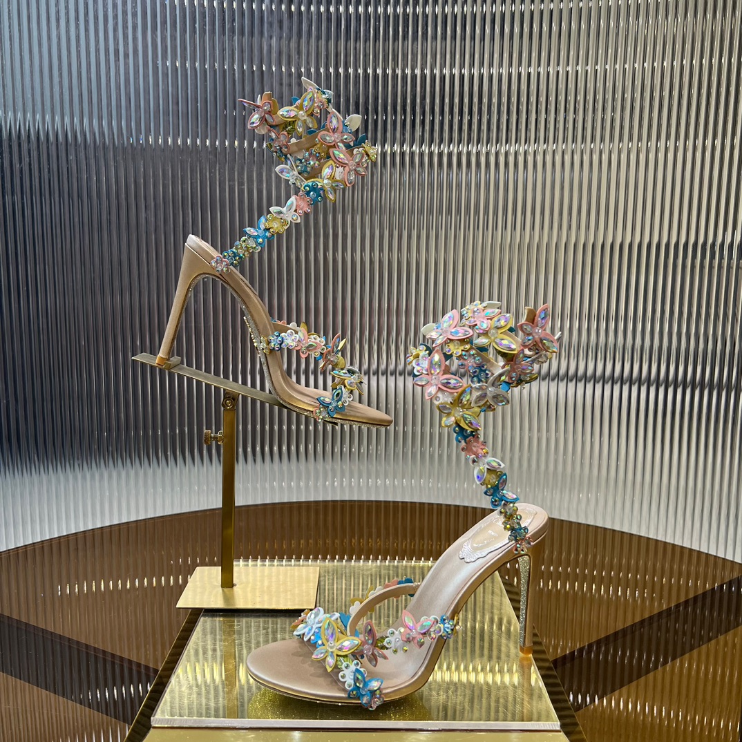 Rene Caovilla Eden crystal-embellished satin sandals