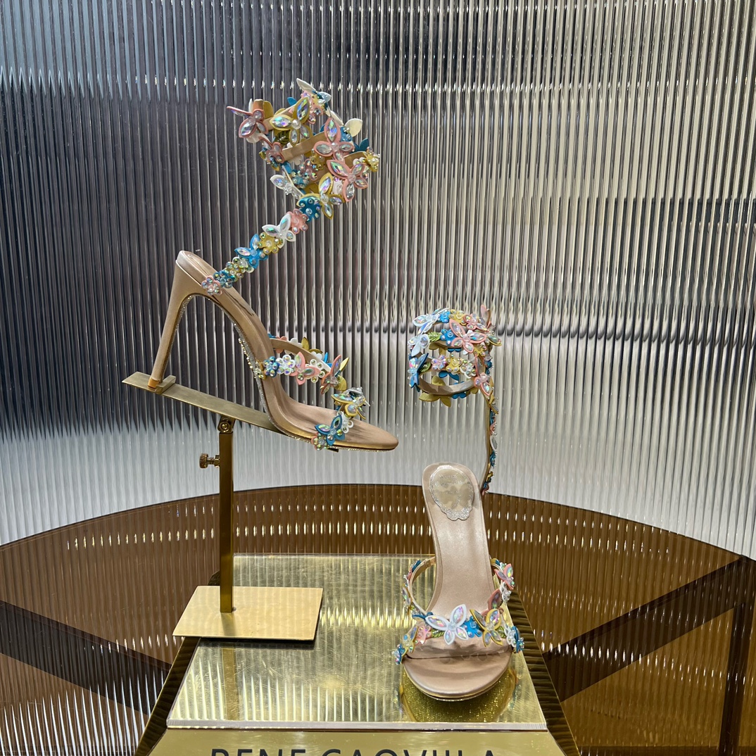 Rene Caovilla Eden crystal-embellished satin sandals