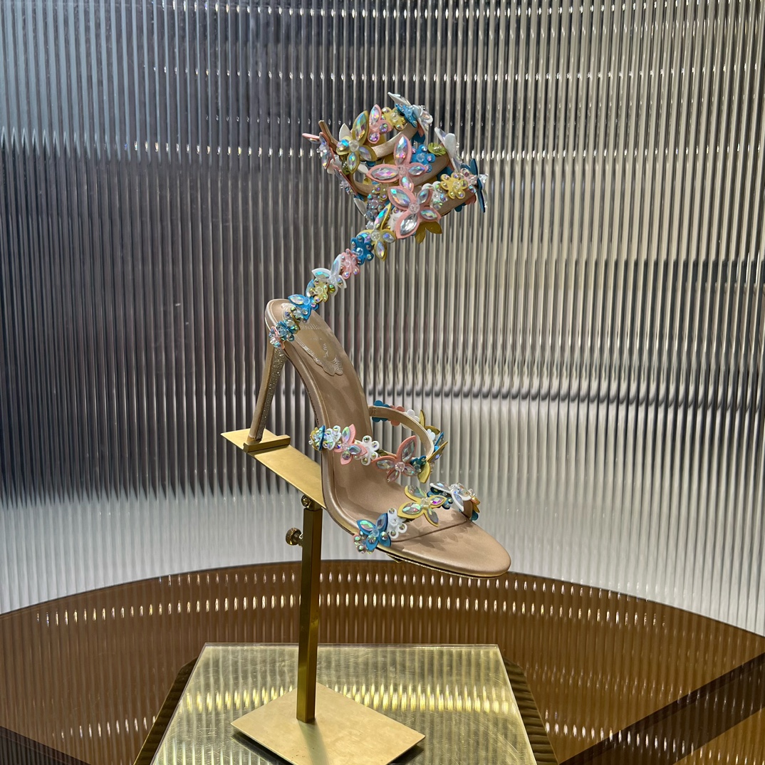 Rene Caovilla Eden crystal-embellished satin sandals