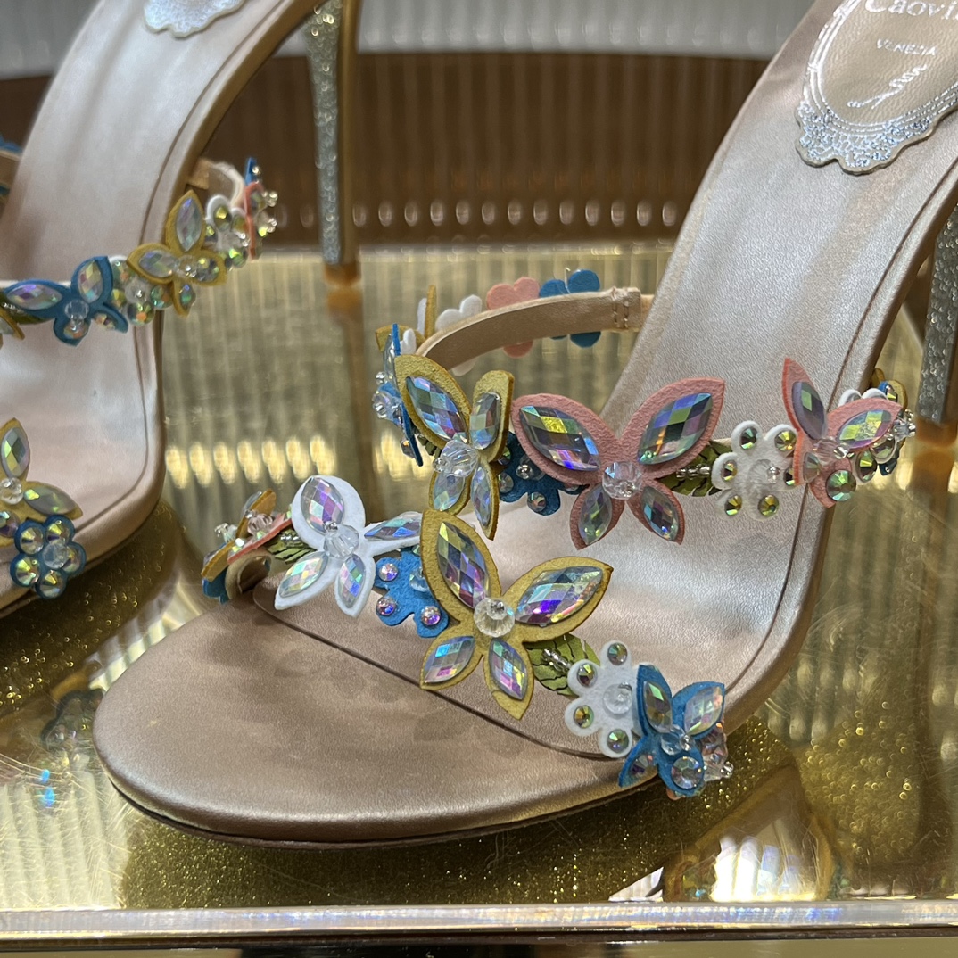 Rene Caovilla Eden crystal-embellished satin sandals