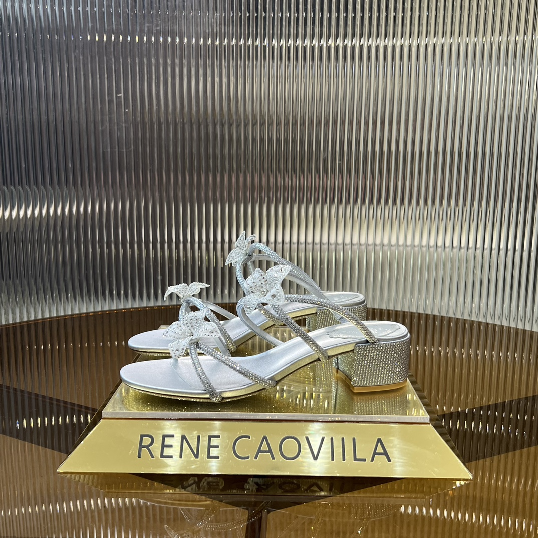 Rene Caovilla Caterina embellished bow-detail sandals