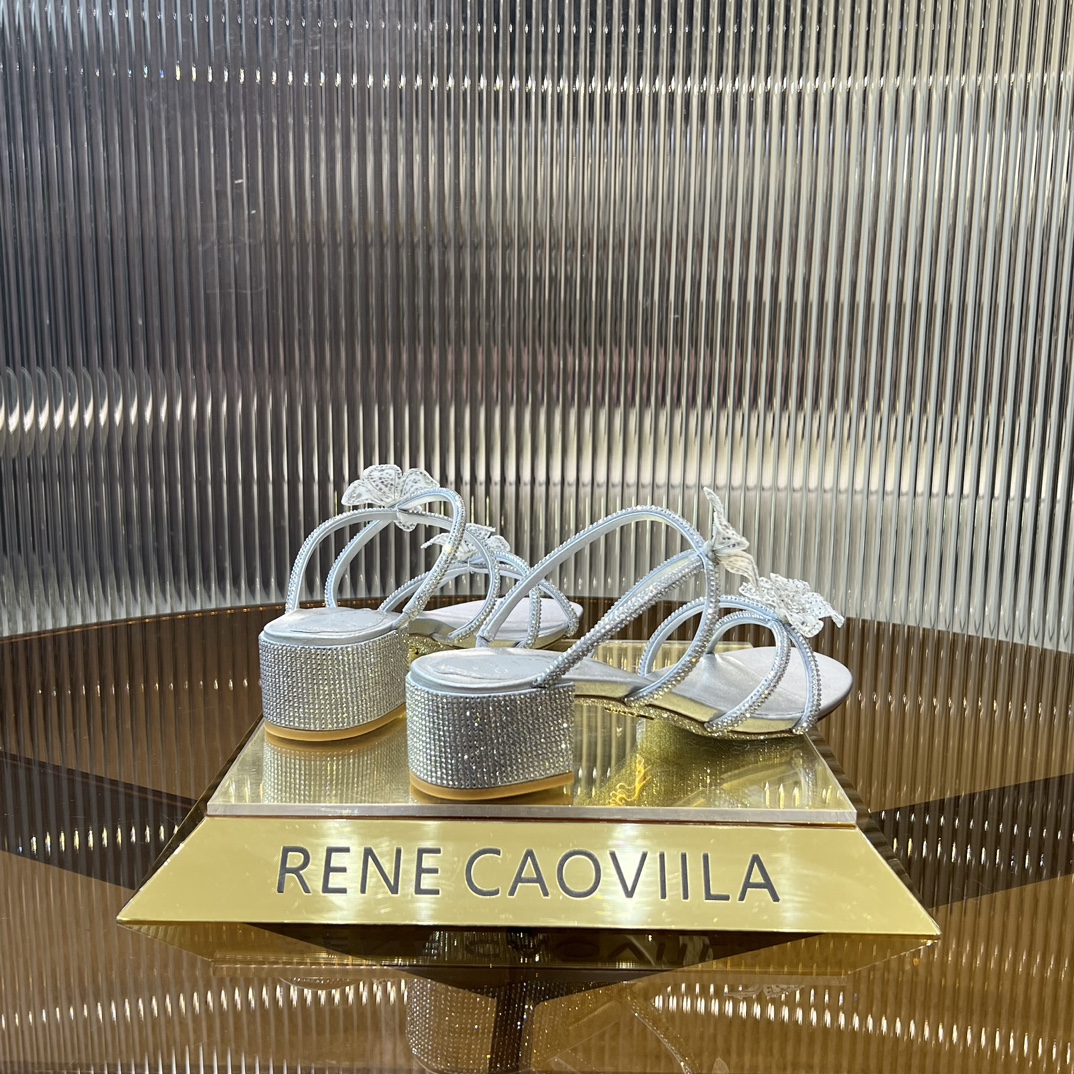 Rene Caovilla Caterina embellished bow-detail sandals