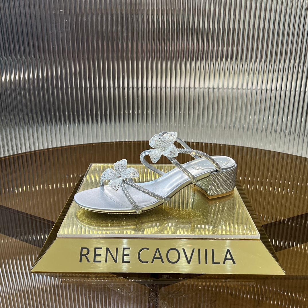 Rene Caovilla Caterina embellished bow-detail sandals