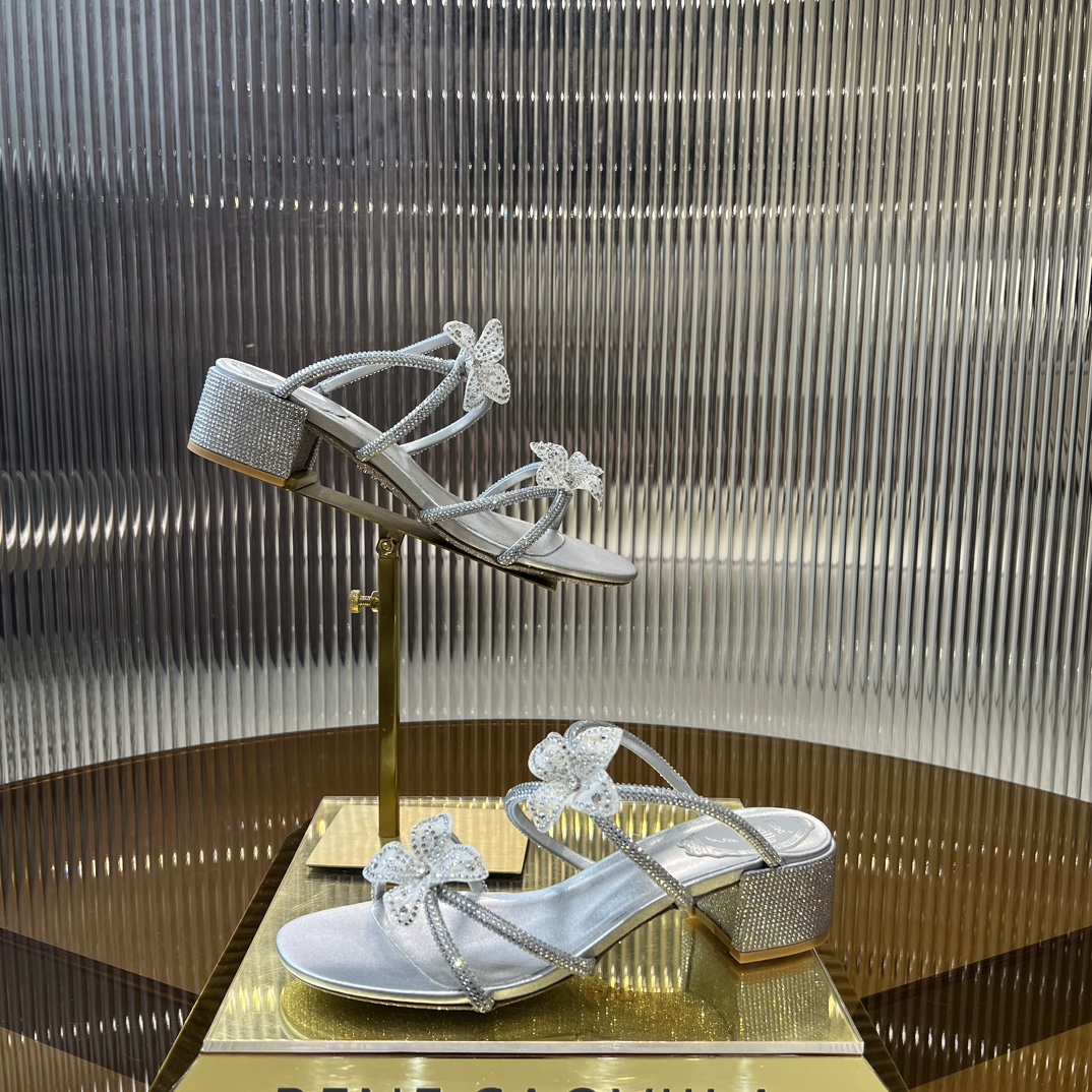 Rene Caovilla Caterina embellished bow-detail sandals