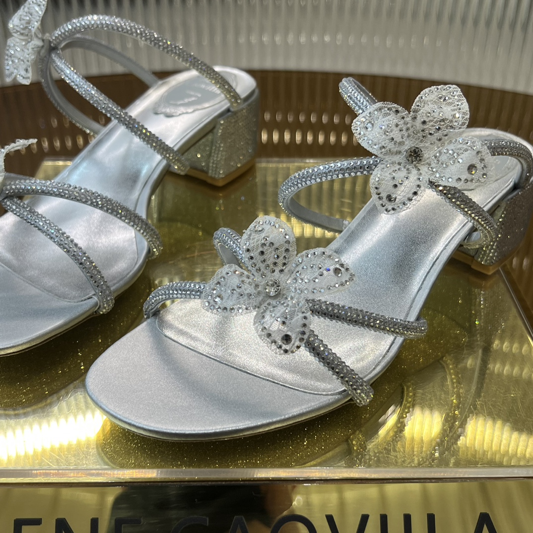 Rene Caovilla Caterina embellished bow-detail sandals