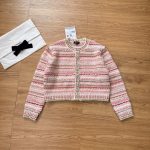 CHANEL 24B Pink Knit Cardigan Jacket