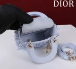 DIOR Lady Dior Mirco Ice Crystal Blue Embroidered Beaded  Bag