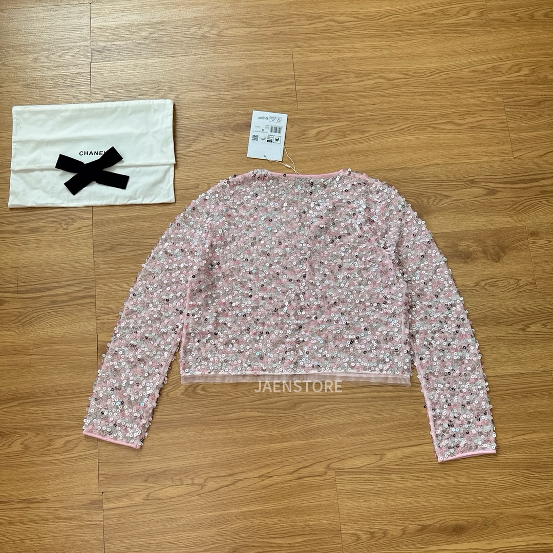 CHANEL24b Heavy-Embellished Sequin Cardigan Jacket
