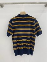 MIUMIU Navy Striped Cashmere And Silk Polo Sweater