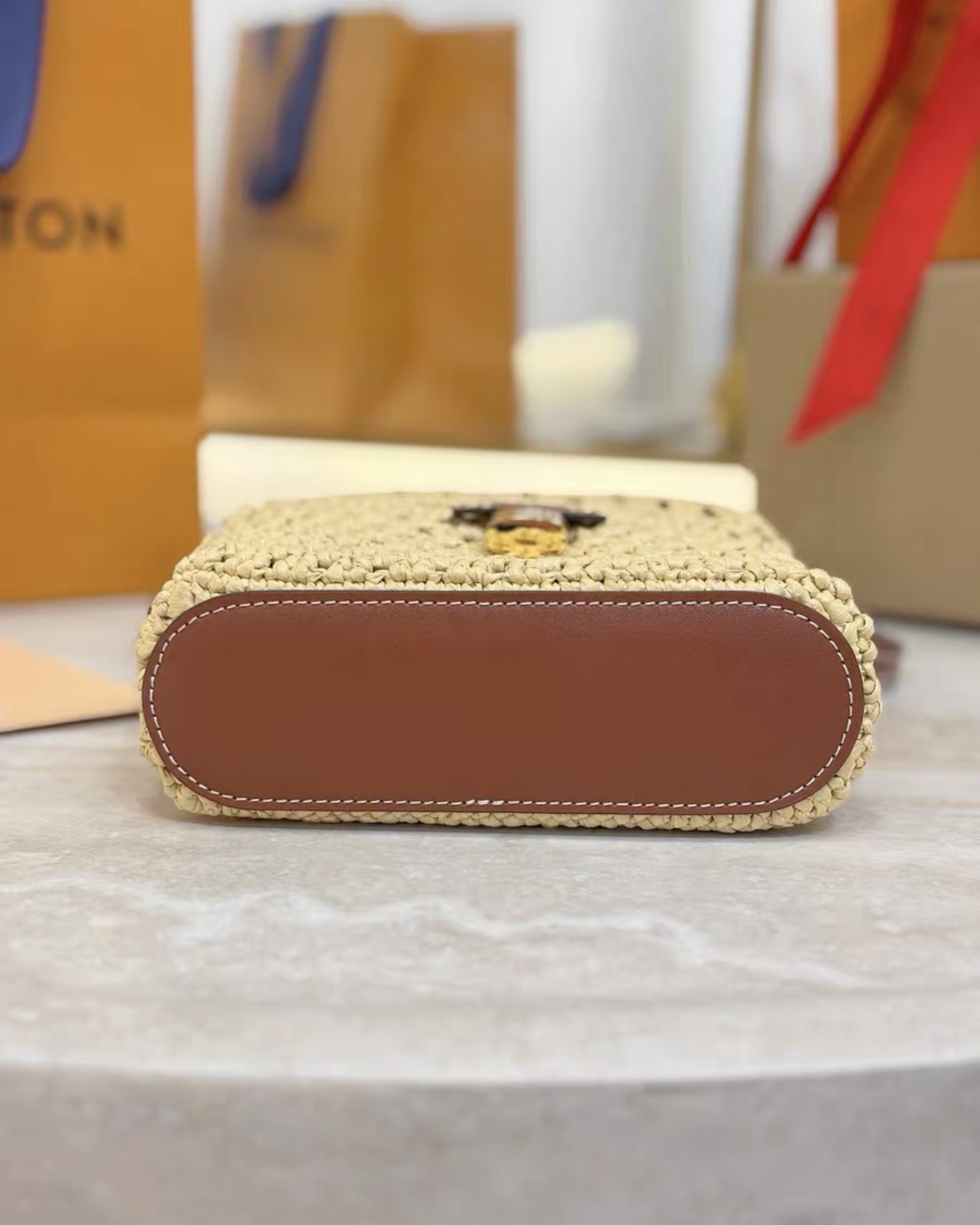 Vanity Chain Pouch-Raffia Collection