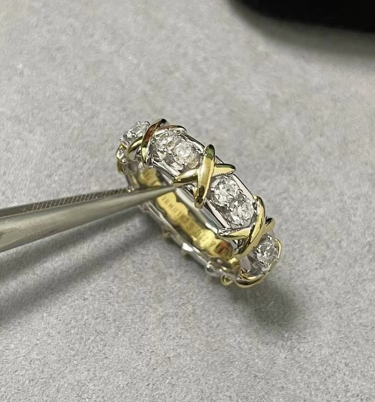 Tiffany Sixteen Stone Ring in Platinum with Diamonds