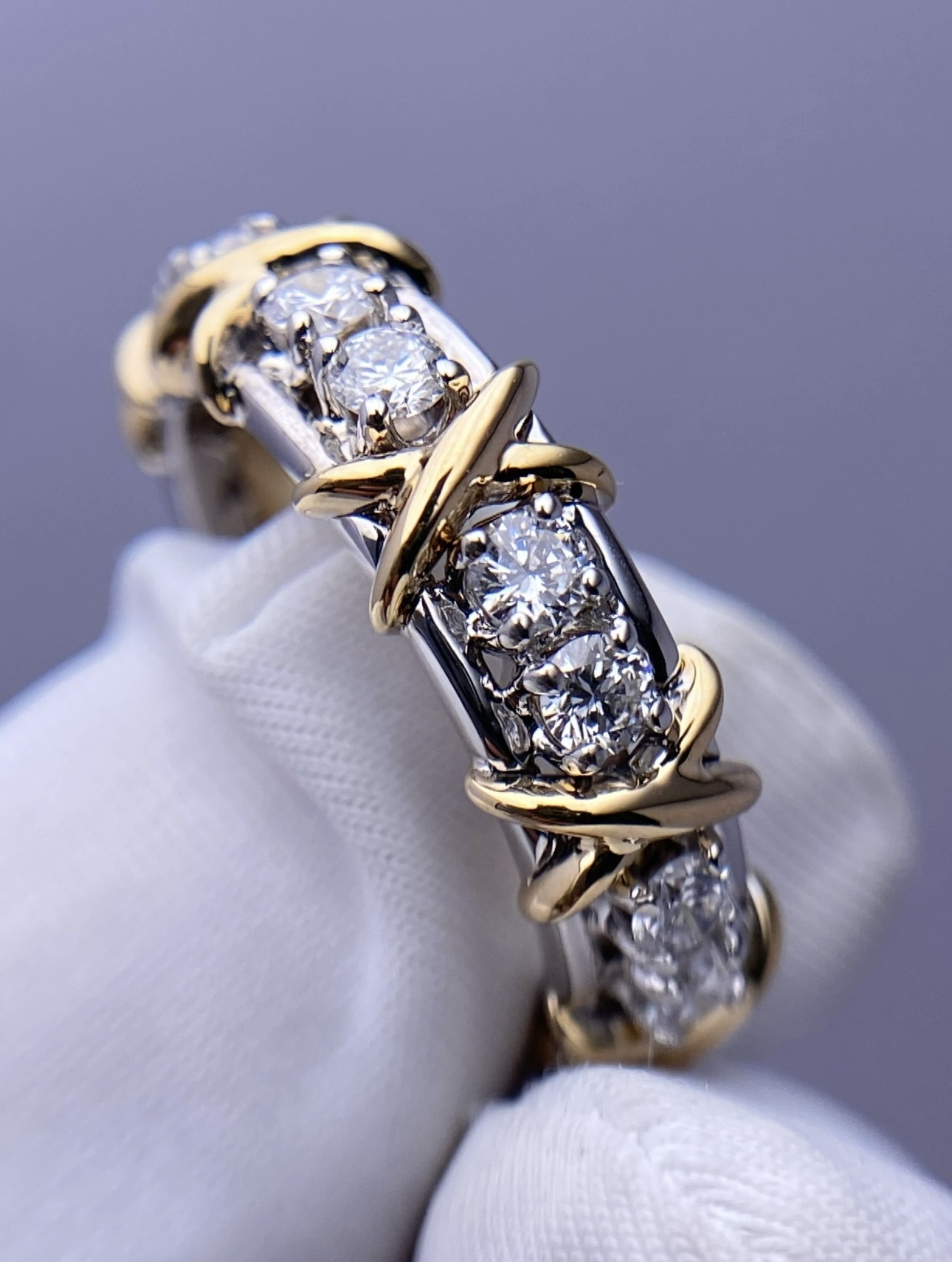 Tiffany Sixteen Stone Ring in Platinum with 16 Diamonds