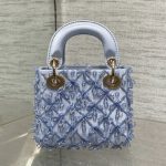 DIOR Lady Dior Mirco Ice Crystal Blue Embroidered Beaded  Bag