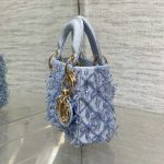 DIOR Lady Dior Mirco Ice Crystal Blue Embroidered Beaded  Bag