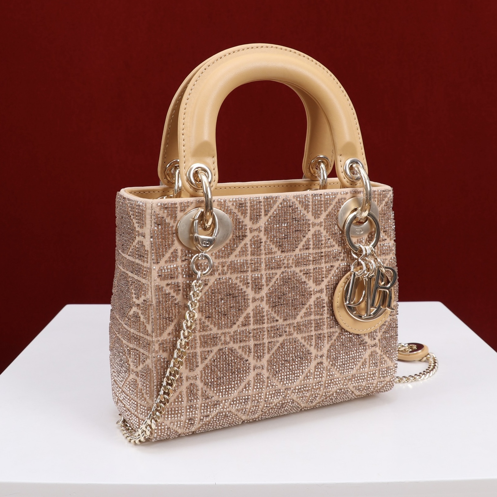 D IOR Lady Dior Cotton fabric with bead embroidery