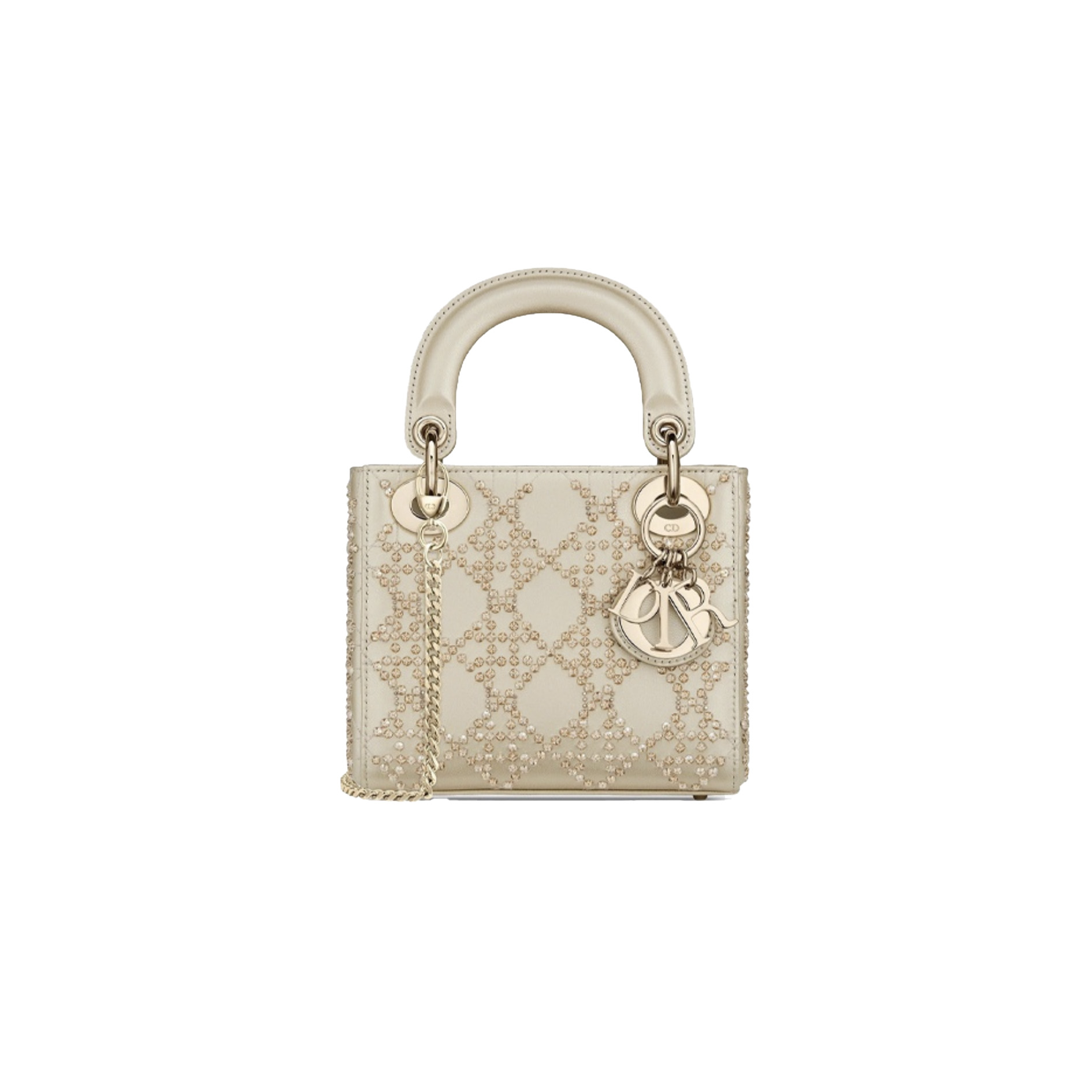 DIOR Champagne Gold Floral Design Fully Paved with Diamonds
