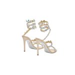 Rene Caovilla Eden crystal-embellished satin sandals