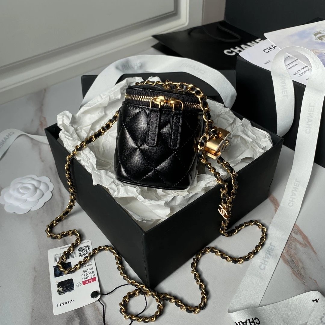 CHANEL 24A Cloisonné CC Adjustable Lock Box Bag