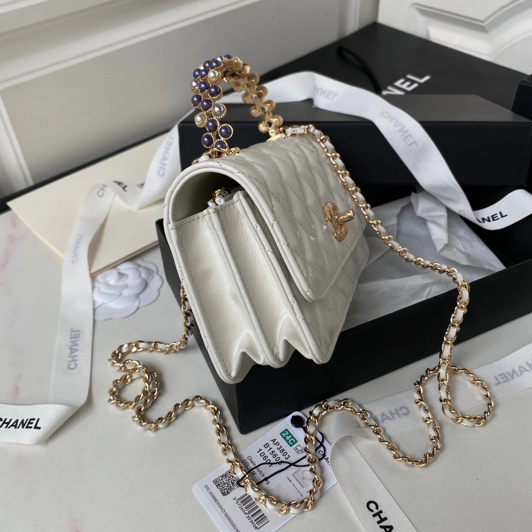CHANEL Pearl-Embellished WOC Flap Bag