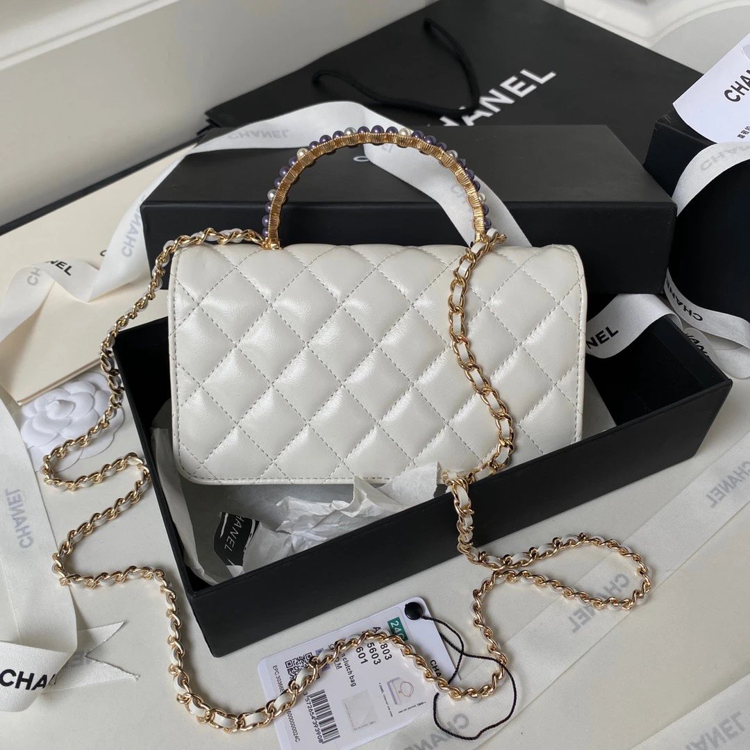 CHANEL Pearl-Embellished WOC Flap Bag