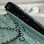 CHANEL 24S Mint Mambo Green Sequin Tote Bag