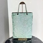 CHANEL 24S Mint Mambo Green Sequin Tote Bag