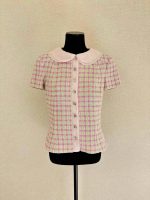 CHANEL Spring-Summer 25S Cotton Tweed Short-Sleeve Knit Sweate