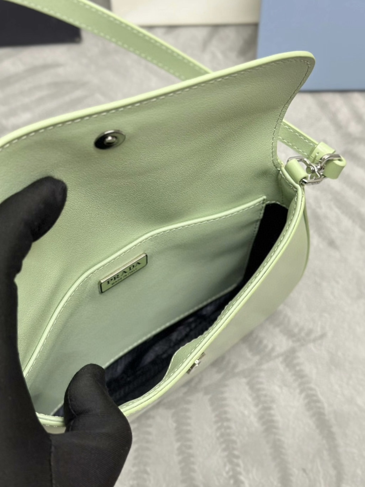 PRADA Cleo Shoulder Bag Brushed Leather