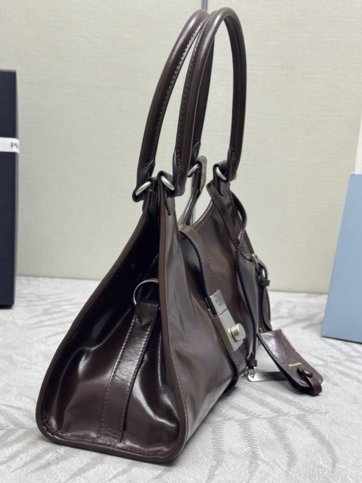 PRADA Medium leather tote bag